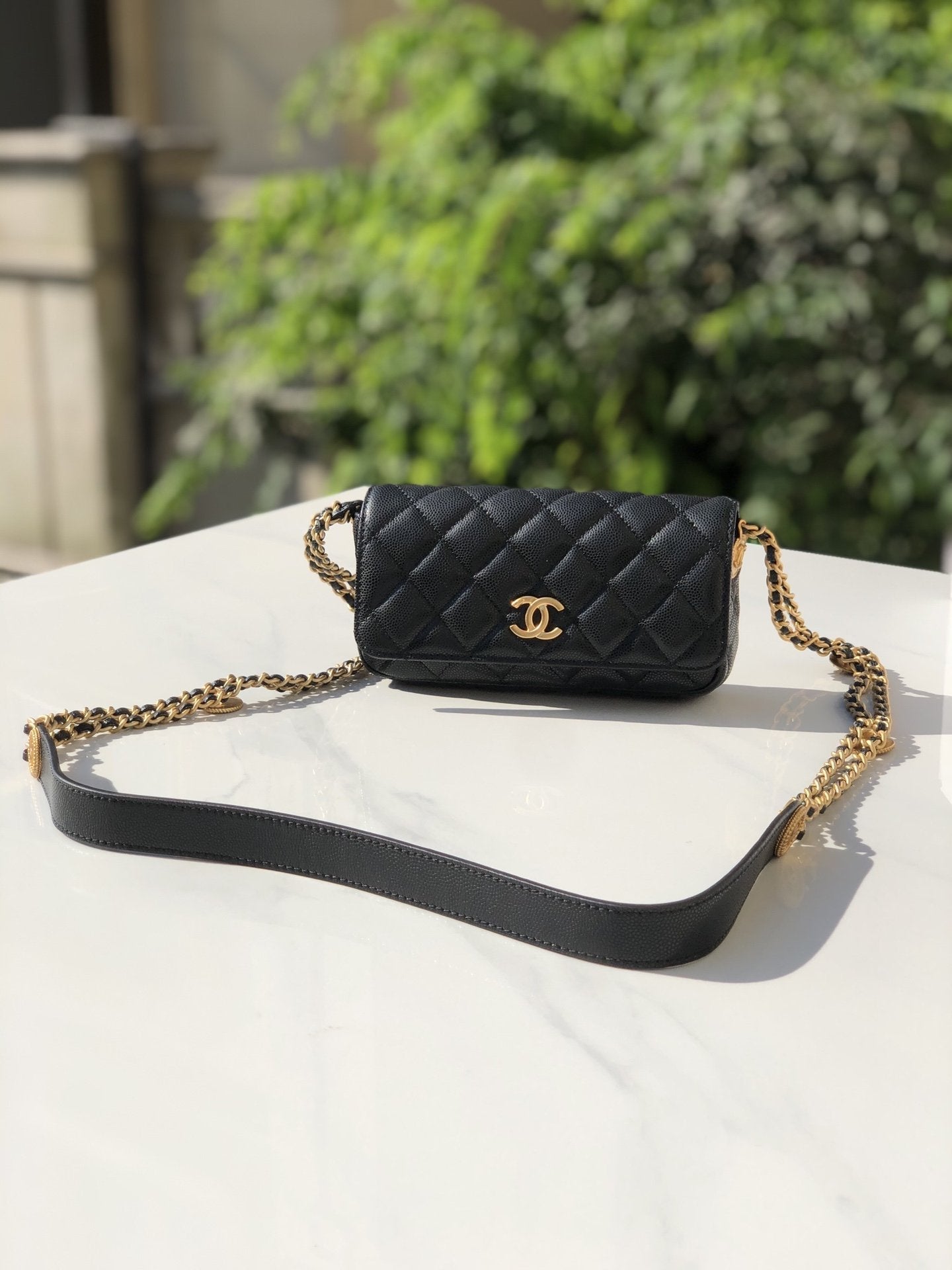 CHLSmall Flap Bags Gold Hardware Black For Women, Women’s Handbags, Shoulder Bags 7.5in/19cm