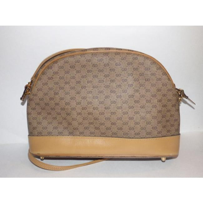 Gucci Shades Of Brown Leather Coated Canvas Cross Body Bag