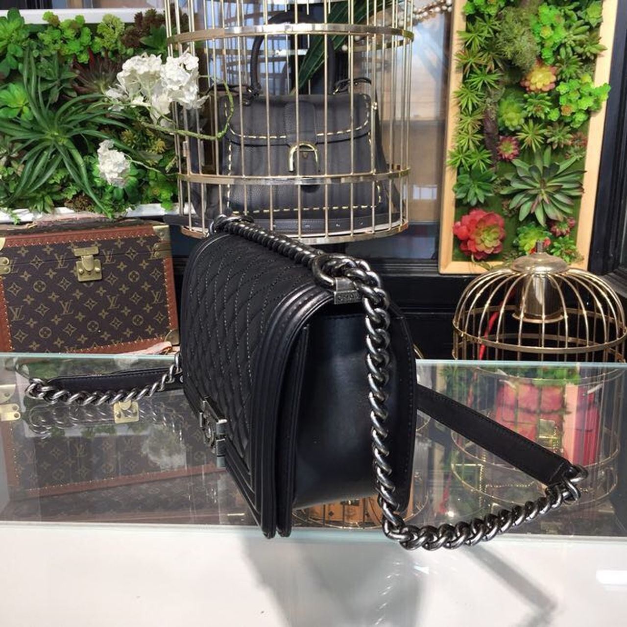 CHL Boy Handbag Silver Hardware Black For Women Bags, Shoulder And Crossbody Bags 9.8in/25cm A67086