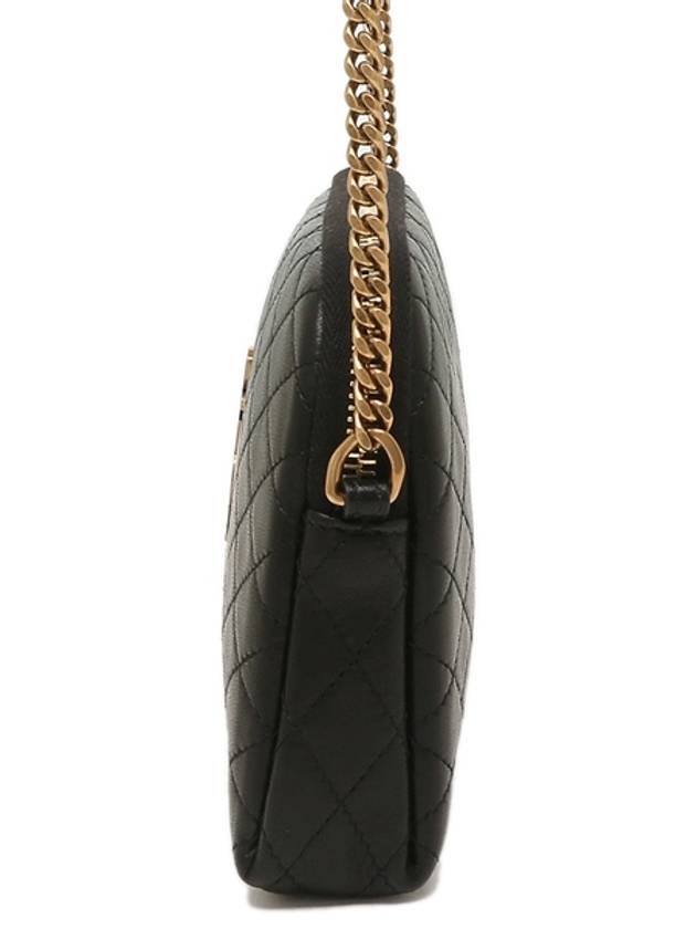 Luxury Saint Laurent Trending 2025 Gaby Quilted Lambskin Chain Cross Bag Black