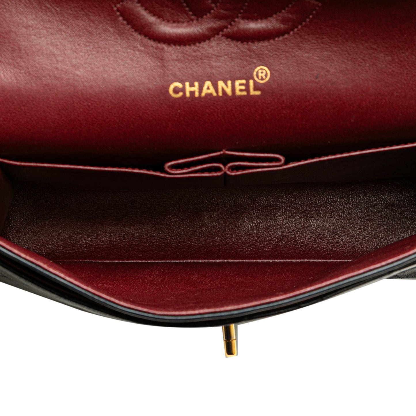 Black Chanel Medium Classic Lambskin Double Flap Shoulder Bag