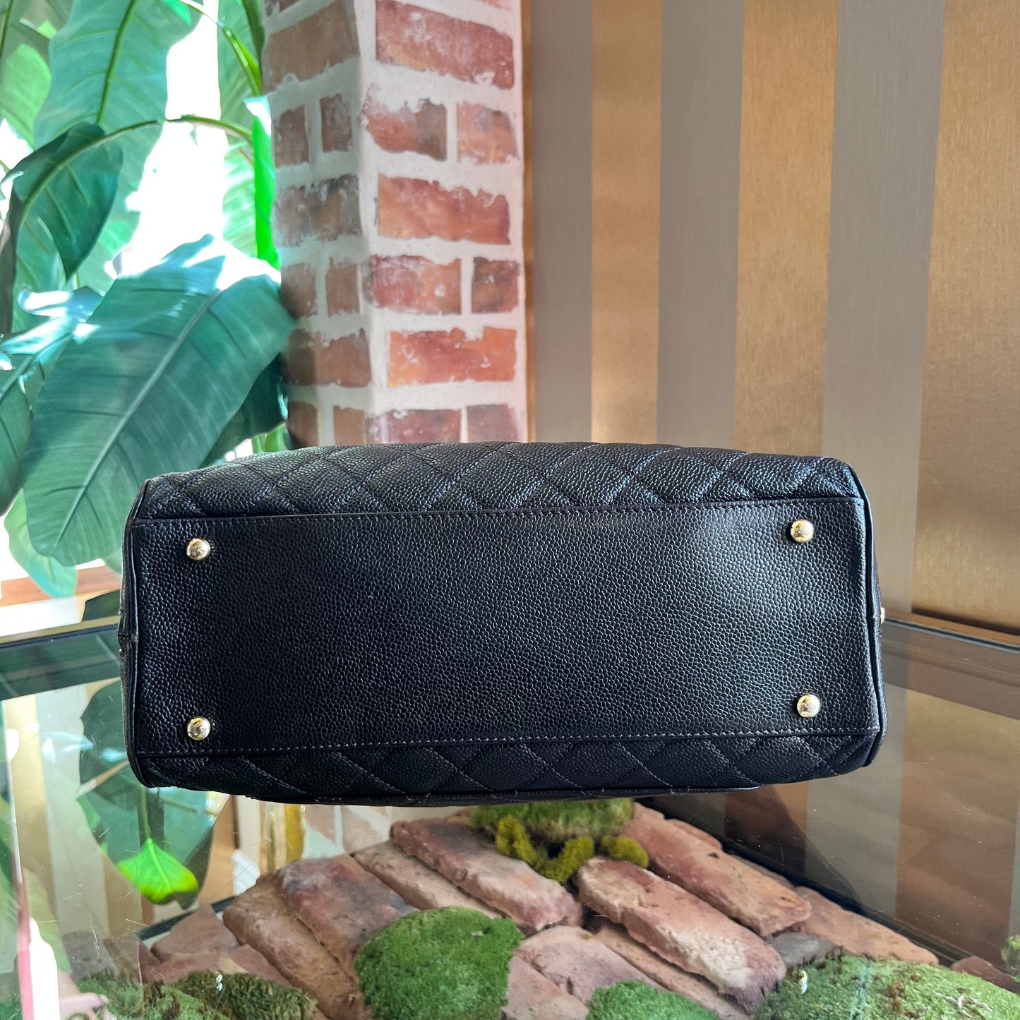 CHANEL Bowler CC Caviar Leather Quilted Satchel