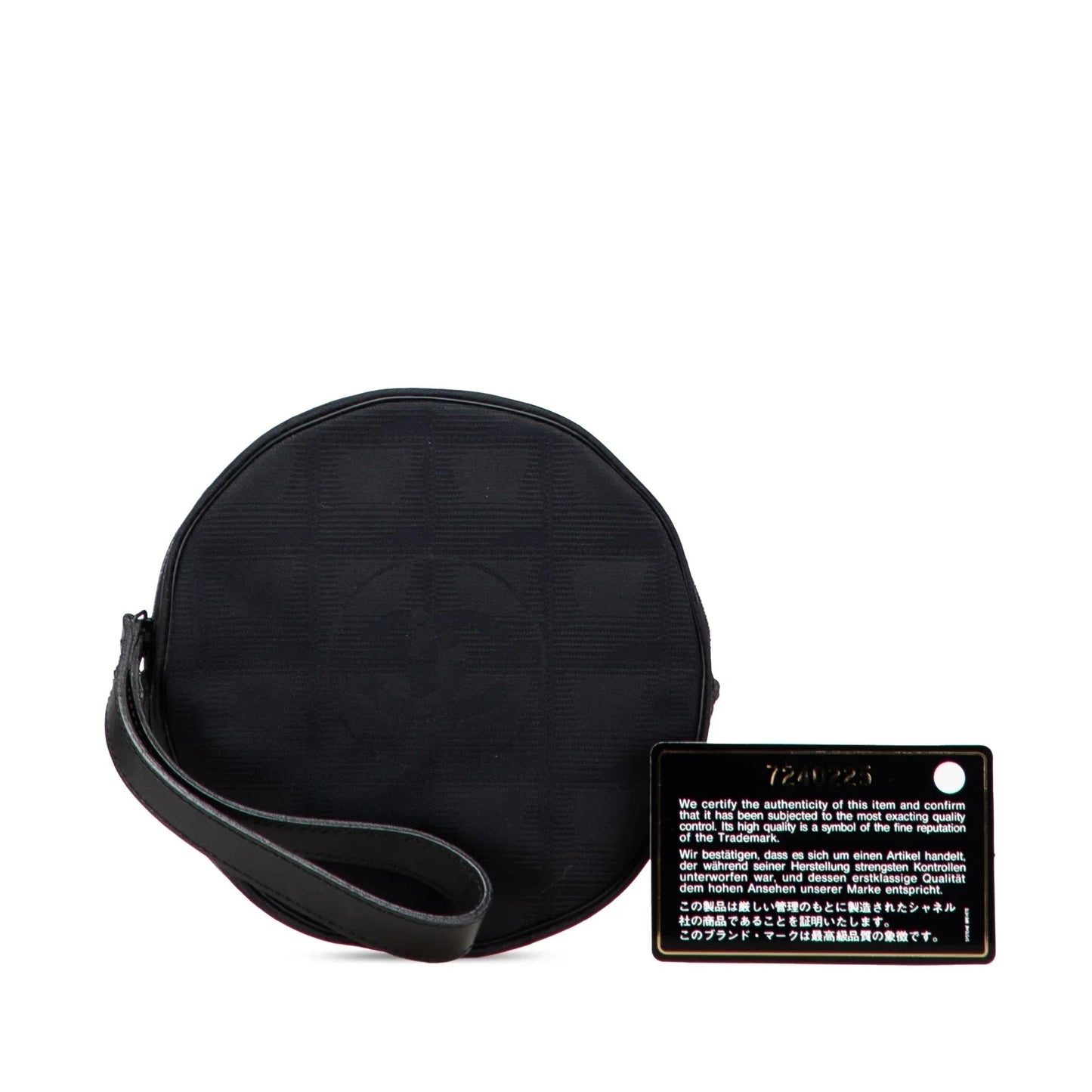 Black Chanel New Travel Line Nylon Round Pouch