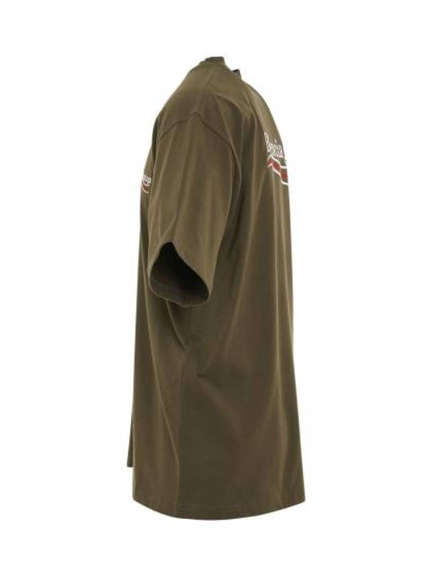 Luxury Balenciaga Trending 2025 Wave Logo Political Campaign Large Fit Short Sleeve T Shirt Khaki