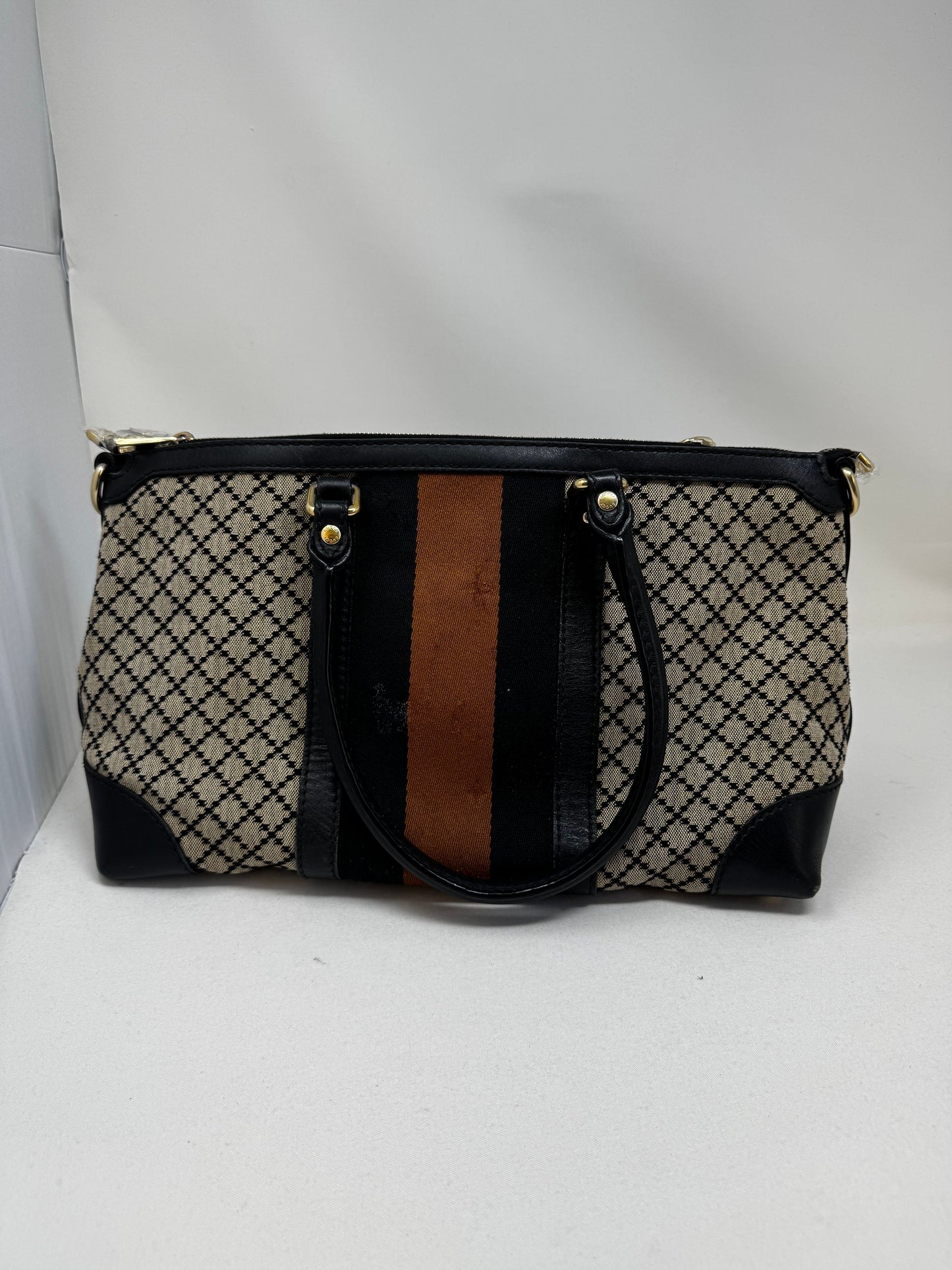 Gucci | Bags | Gucci Diamante way Beigeblackbrown Ladies Canvas Leather Tote Bag BJ-