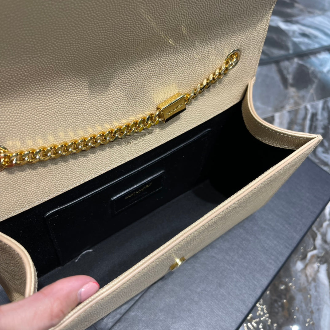 YSSL Kata Medium Chain Bag Beige With Tassel For Women 9in/24cm YSL
