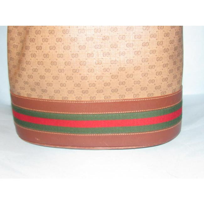 Gucci Small G Logo Print Coated Canvas And Leather With Red And Green