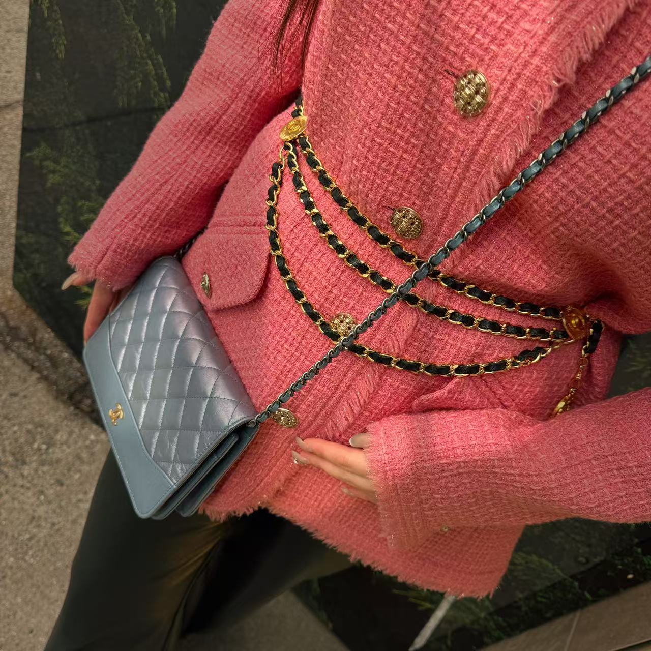 CHANEL Black Golden Waist Chain