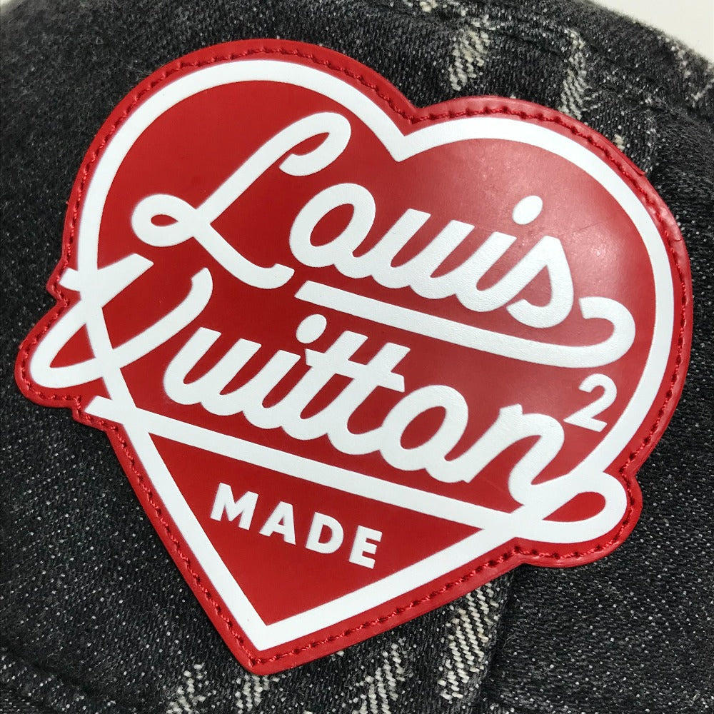 LOUIS VUITTON hat MP3244 cotton Black x white bonnet denim LV MADE Heart mens „M