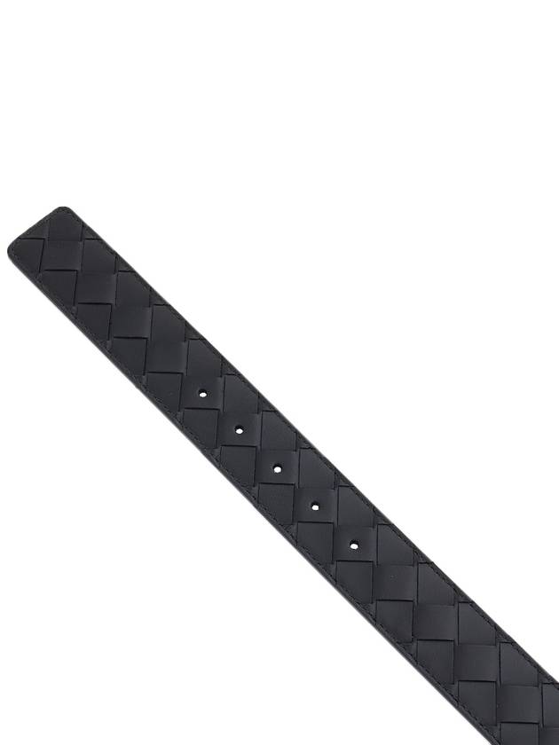 Luxury Bottega Veneta Men's Intrecciato Leather Belt Black