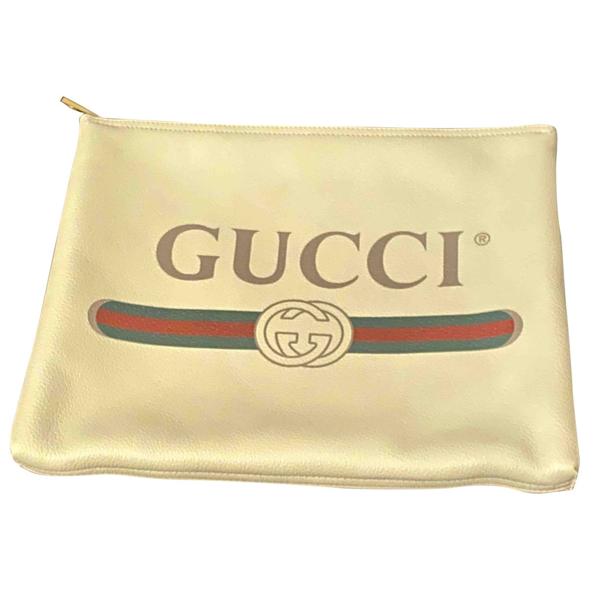 Gucci coco capitán ecru leather clutch bag