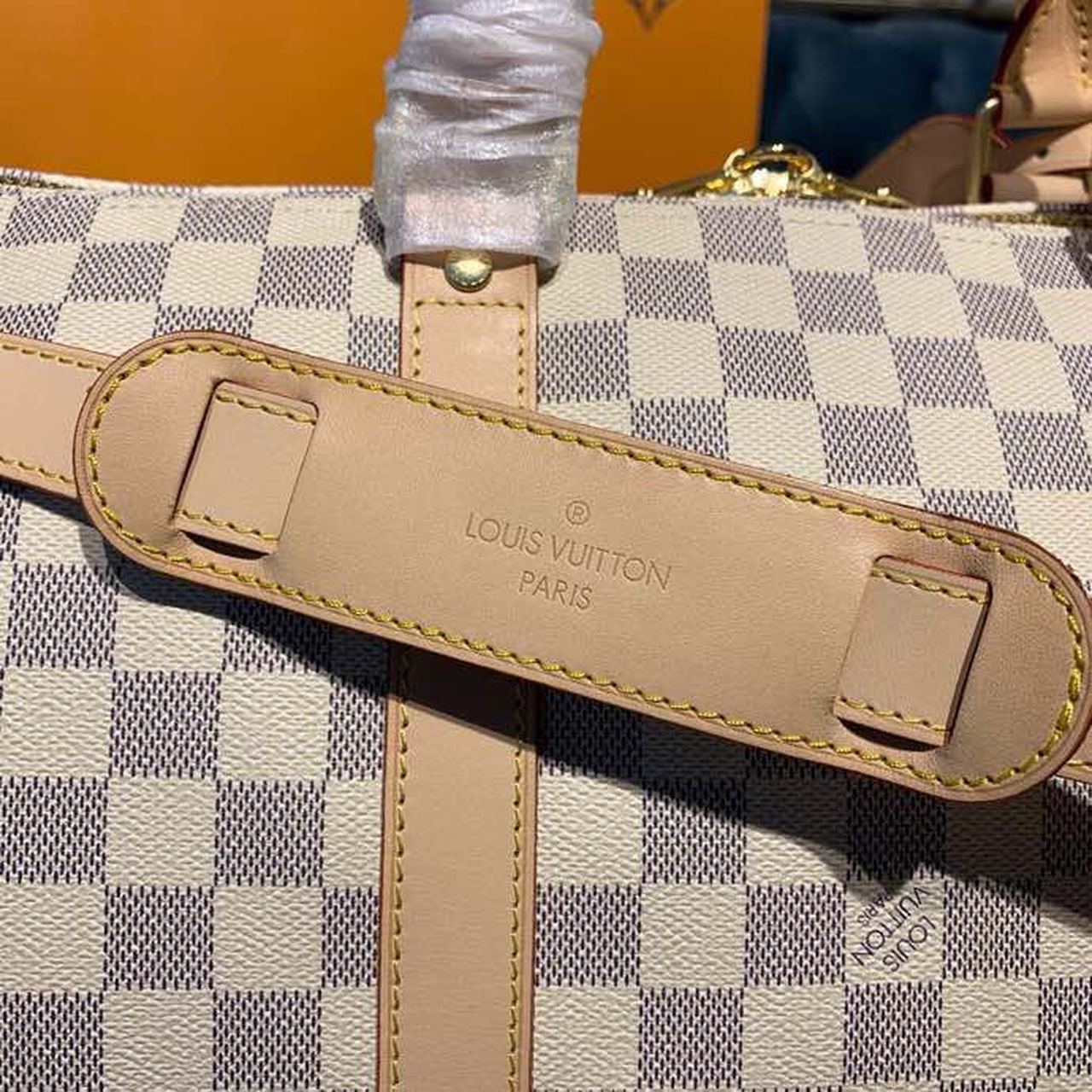 Top Quality Keepall Bandouliere 55 Damier Azur Canvas For Women, Travel Bags 21.7in/55cm Top Quality N41429