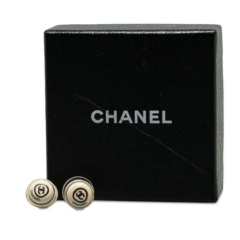 Chanel Coco Stud Earrings Ivory White Chanel