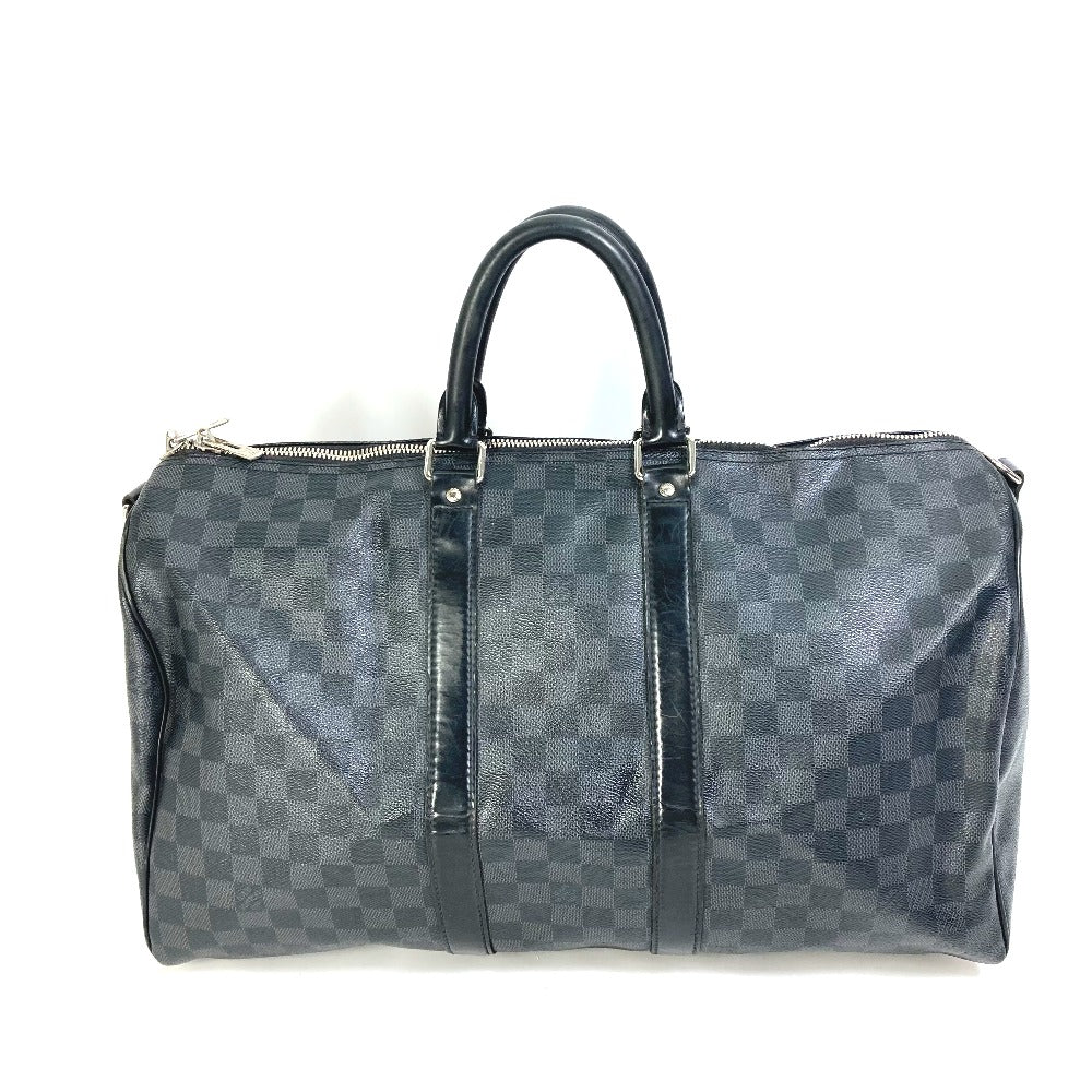 LOUIS VUITTON Boston Duffel bag N41418 Damier Grafitto Canvas black Damier Grafitte Keepall bandouliere45