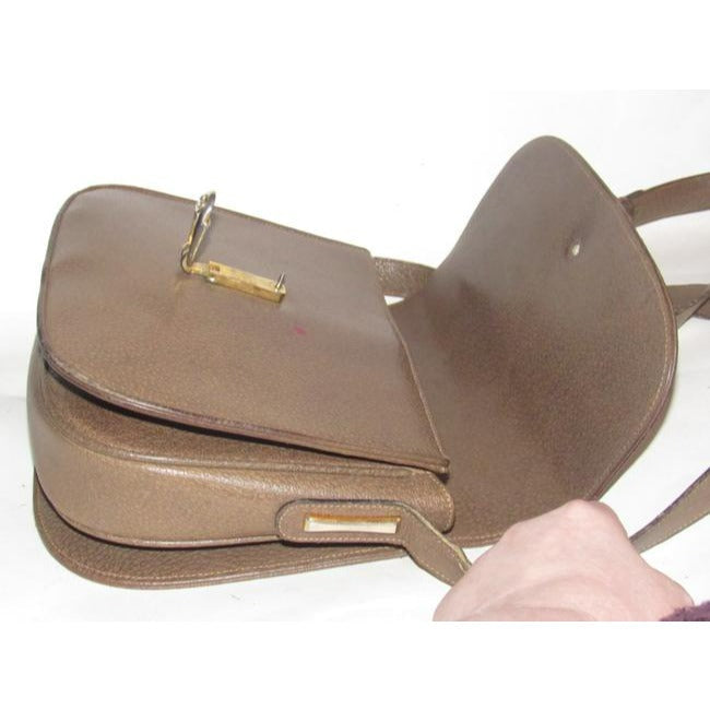 Gucci Brown Leather With Black Flecks Shoulder Bag