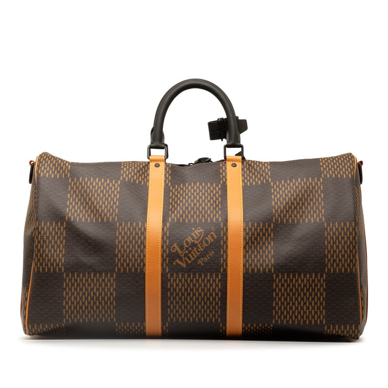 Louis Vuitton Giant Keepall Bandouliere 50 Boston Bag Shoulder Bag 2WAY N40360 Brown PVC Leather Men Louis Vuitton