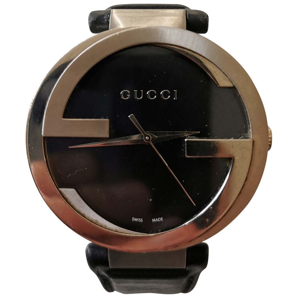 Gucci interlocking black steel watch