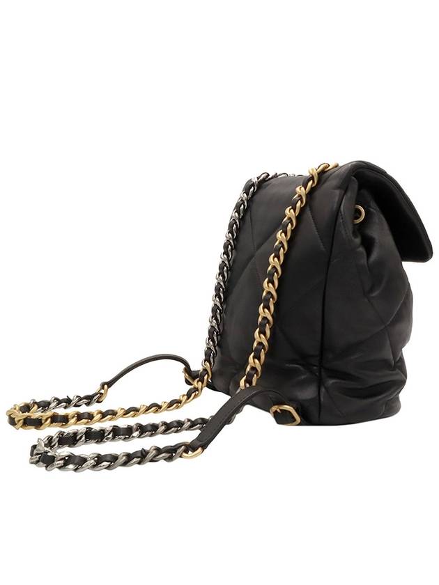 Black Lambskin 19 Chain Backpack AS4223 Chanel