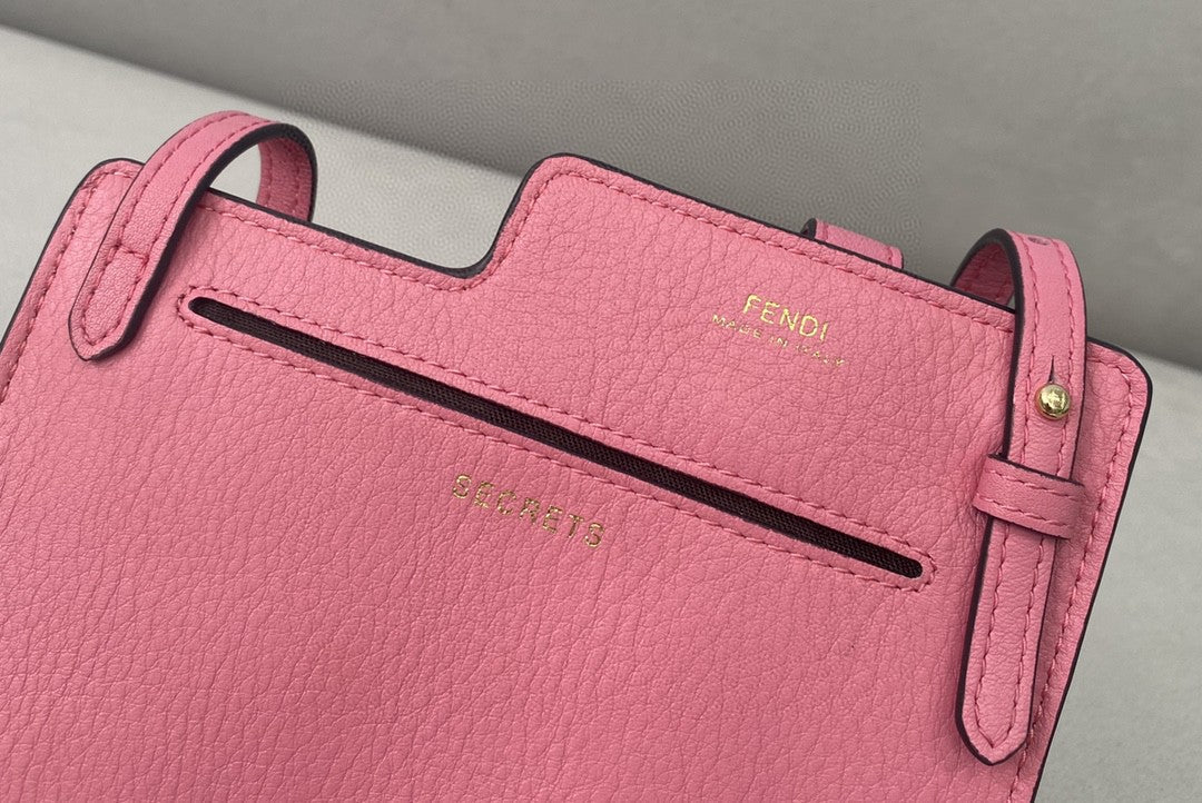 Top QualityTop Quality Bustine 2 Pockets Mini Pink Bag For Woman 16cm/6in