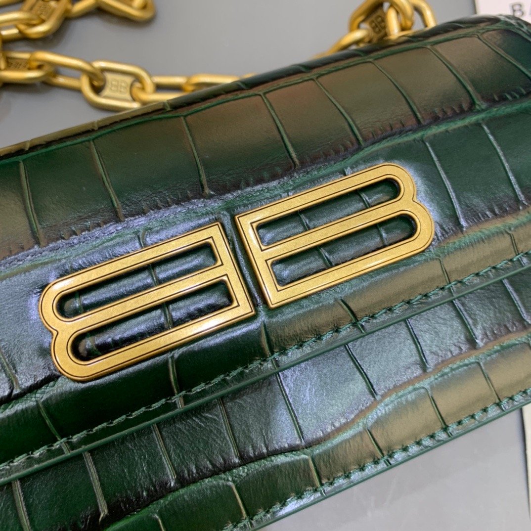 Top Quality Gossip Small On Chain Shoulder Bag Dark Green, For Women, Bags 7.4in/19cm