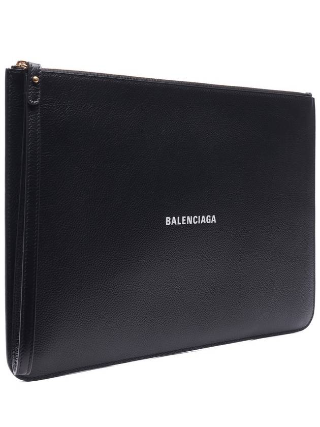 Luxury Balenciaga Trending 2025 Logo Strap Cash Large Clutch Bag Black