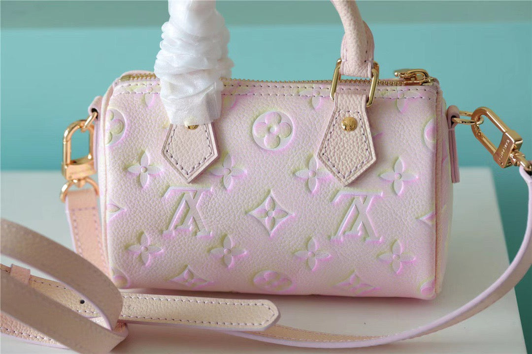 Top Quality Nano Speedy Monogram Empreinte Pink For Women, Shoulder And Crossbody Bags 16cm/6.3in Top Quality M81508