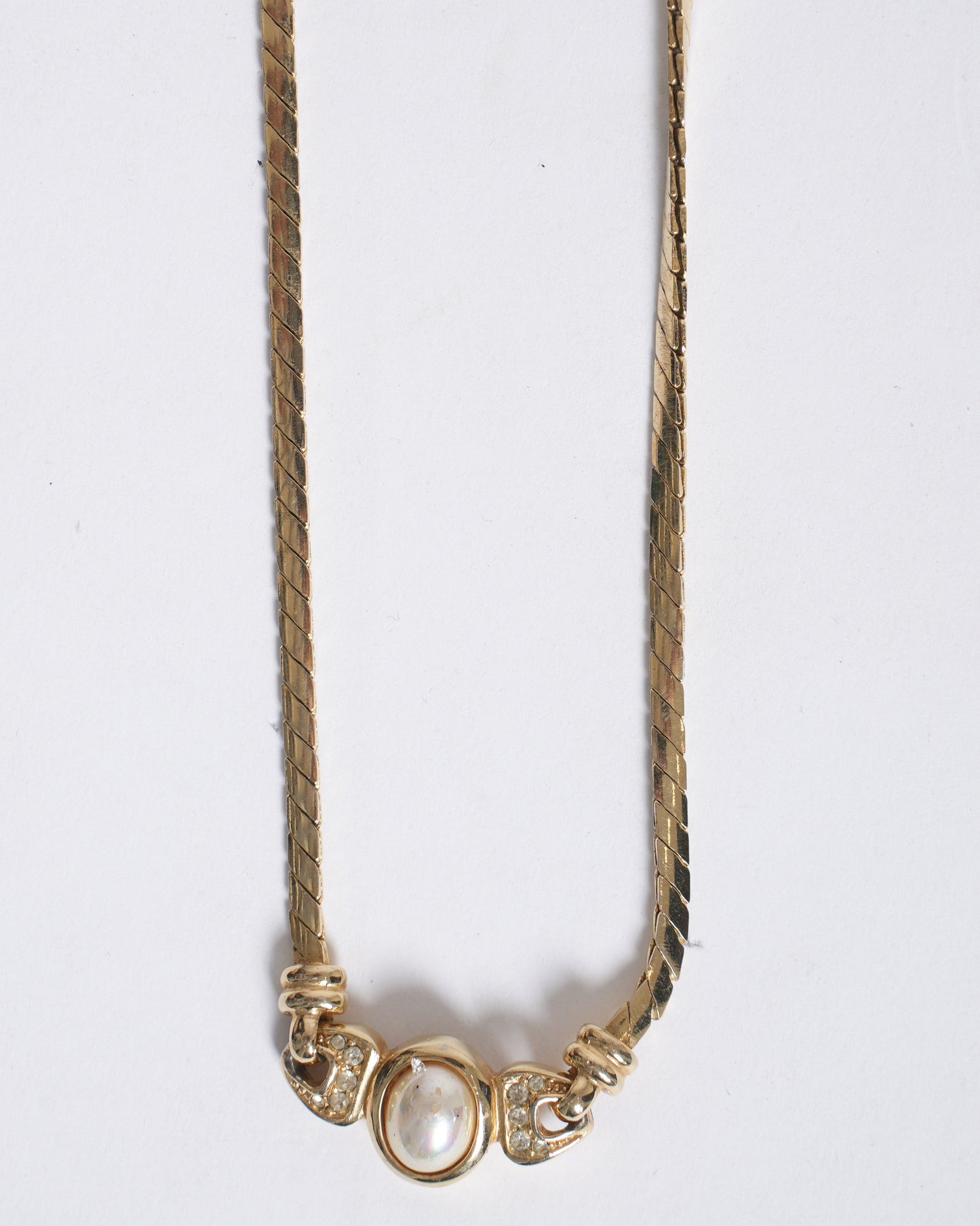 Christian Dior pearl and gold plated necklace
