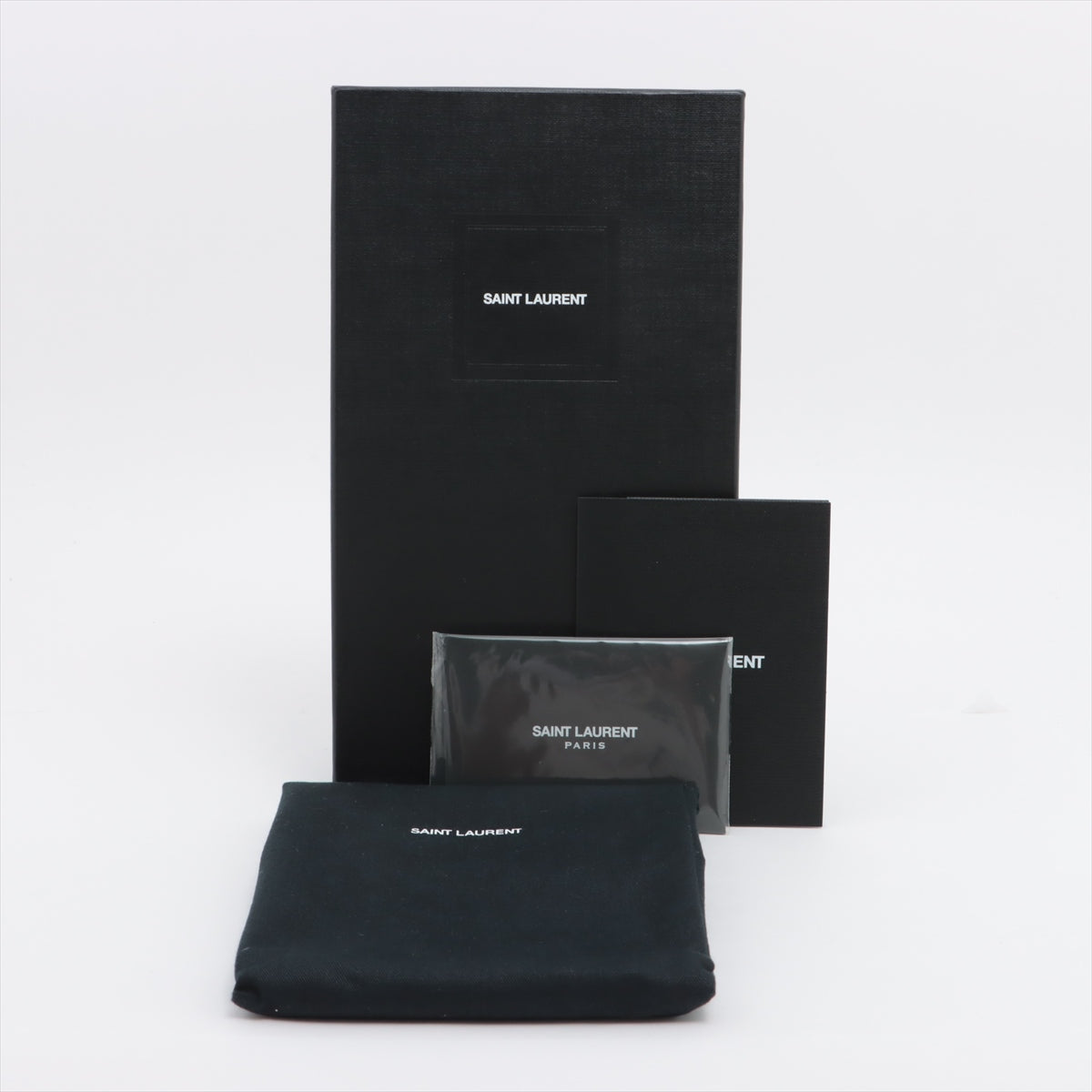 Saint Laurent Black Grained Leather Pouch