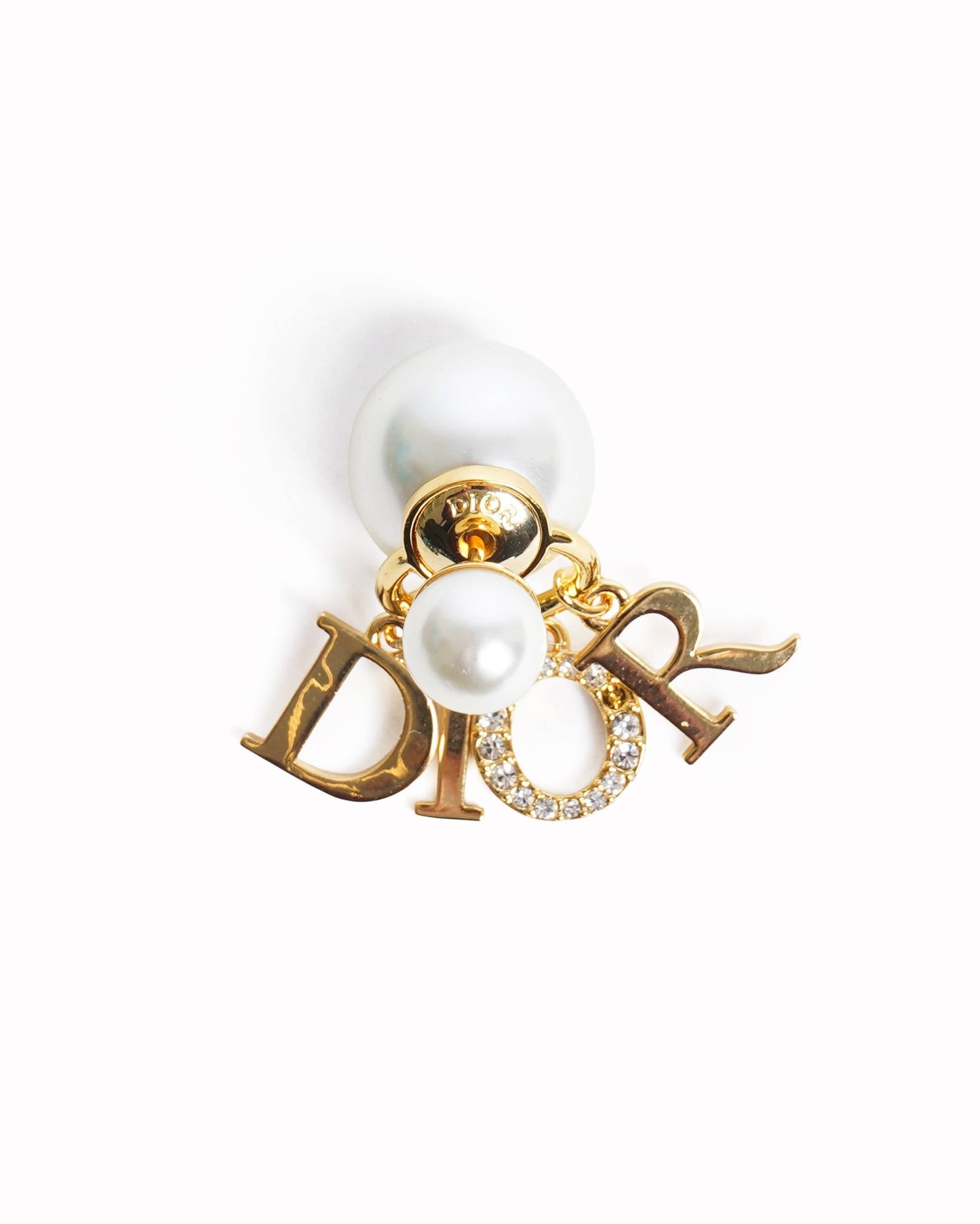 New Christian Dior Resin Pearls Crystals Tribales Earrings