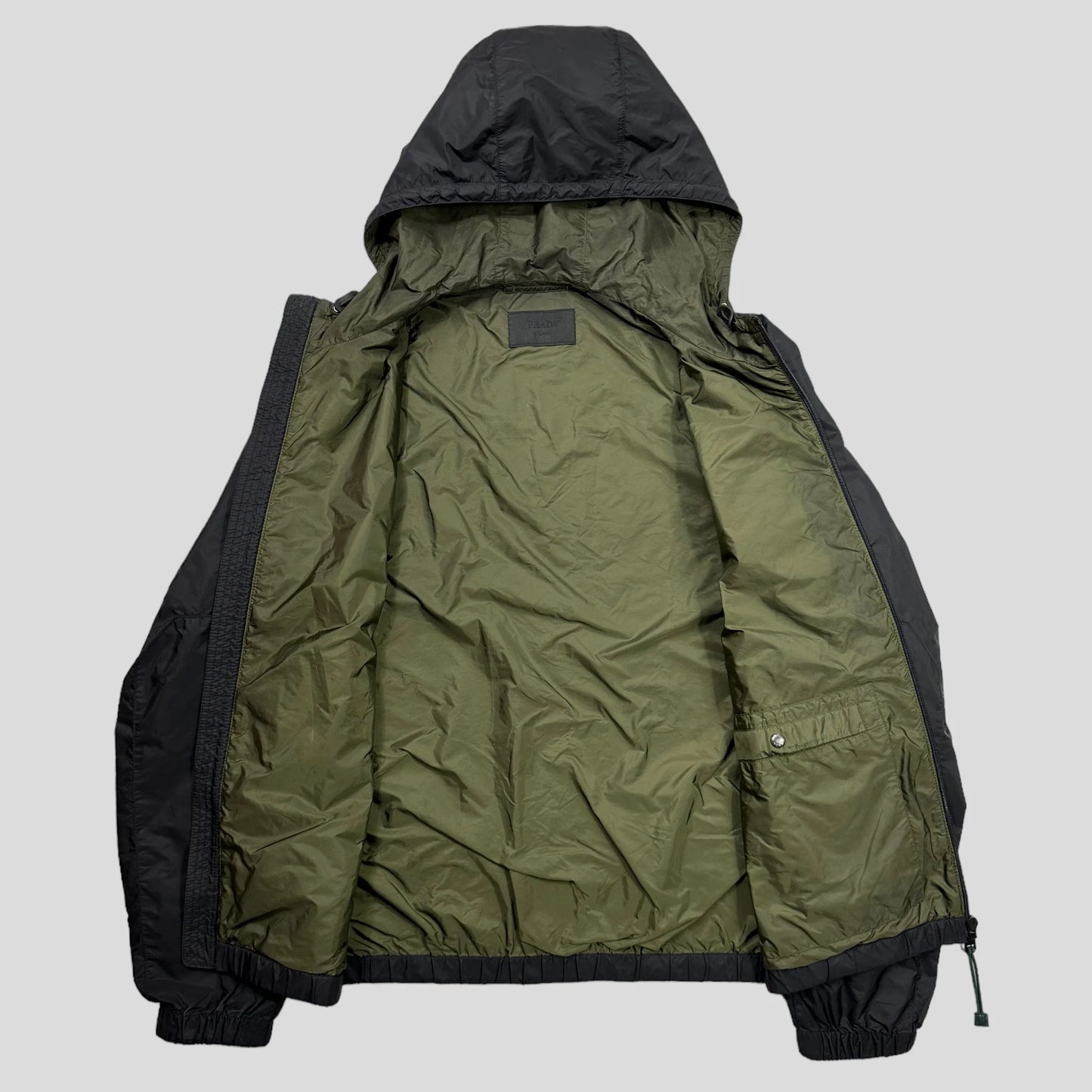Prada Milano 2017 Rubber Logo Laminated K-way Windbreaker - L
