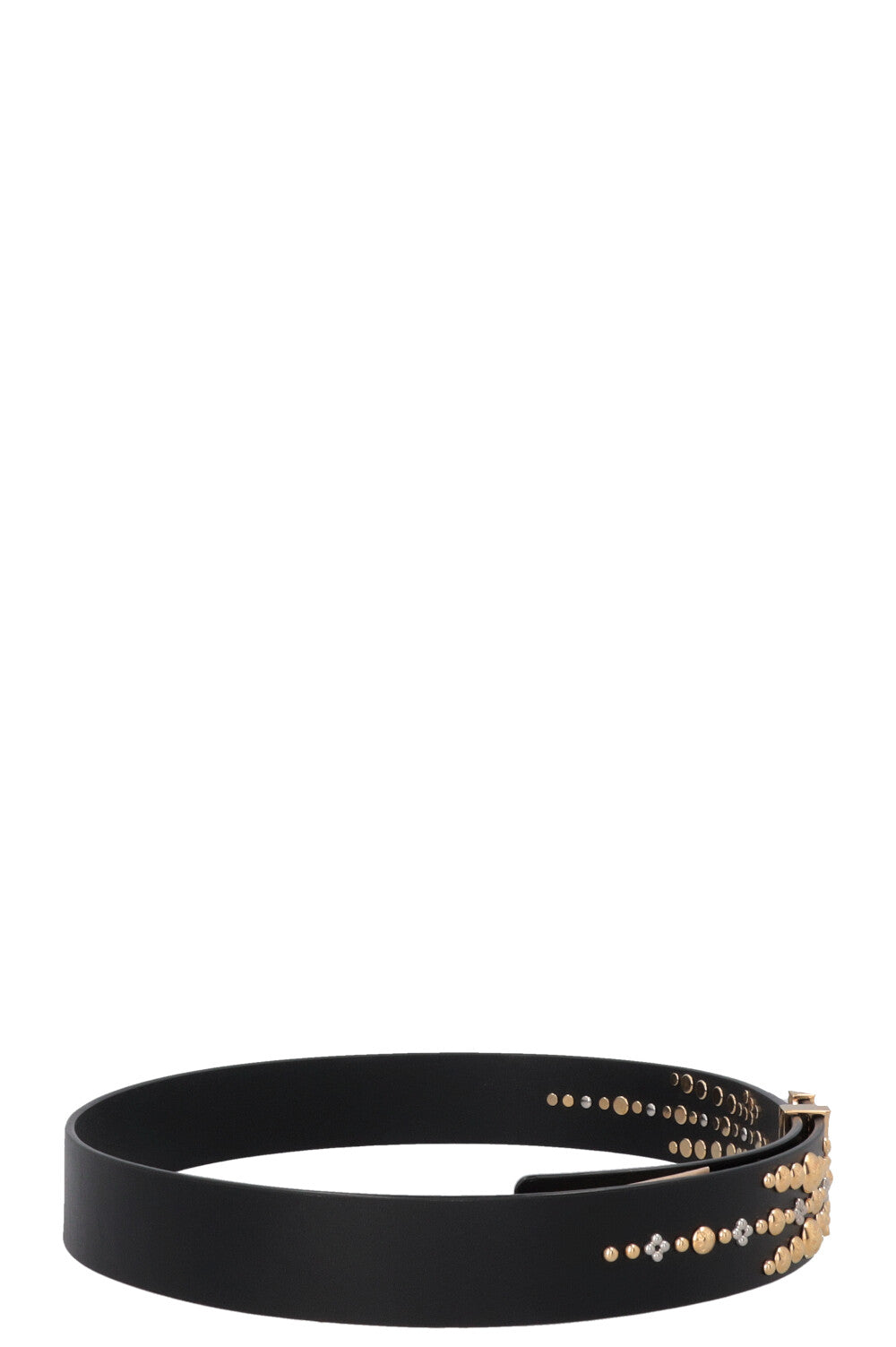 LOUIS VUITTON Initials Studded LV Belt Black