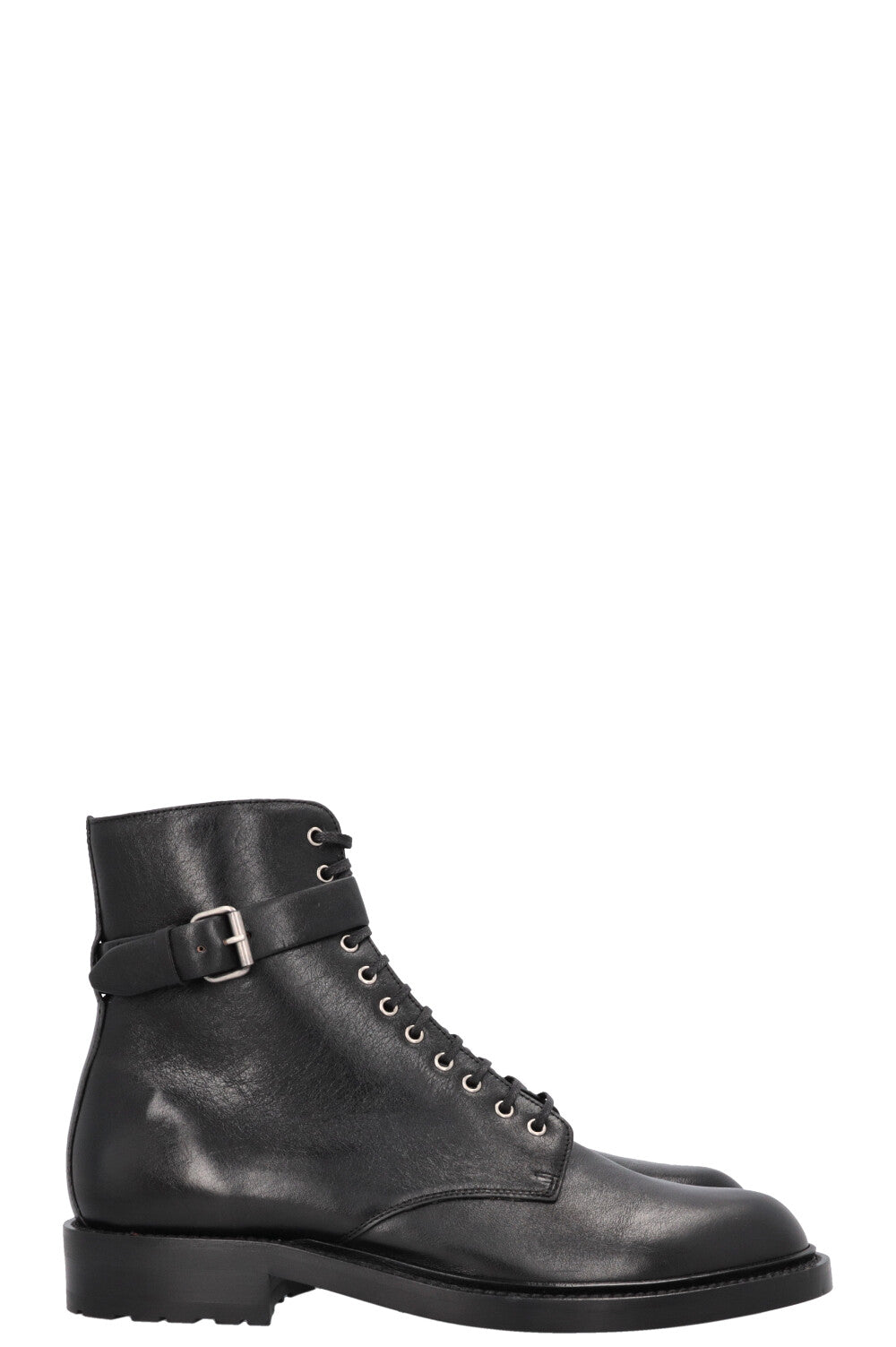 SAINT LAURENT Army Buckled Ankle Boots Black