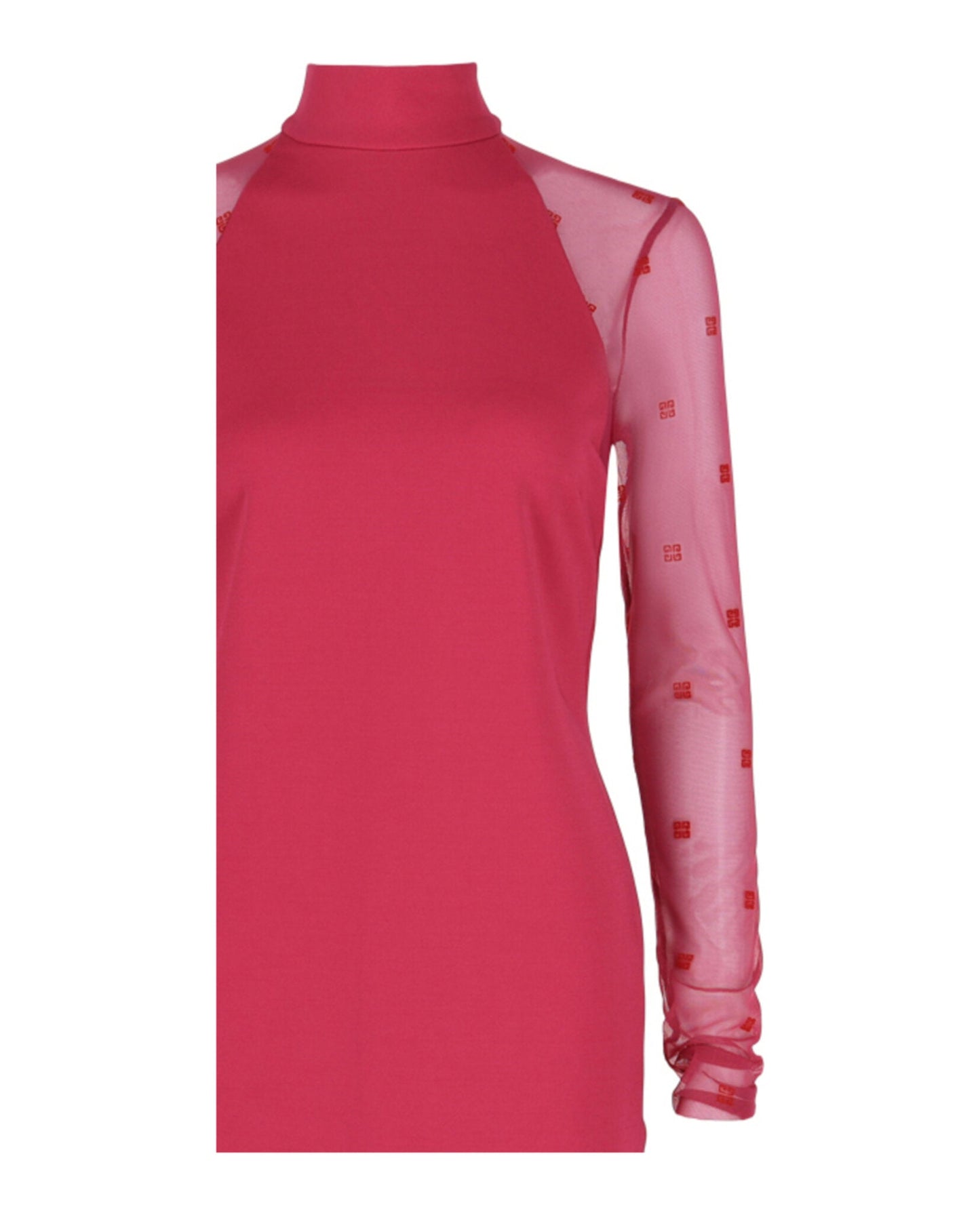 Givenchy Womens Mesh 4G Mock Neck Dress