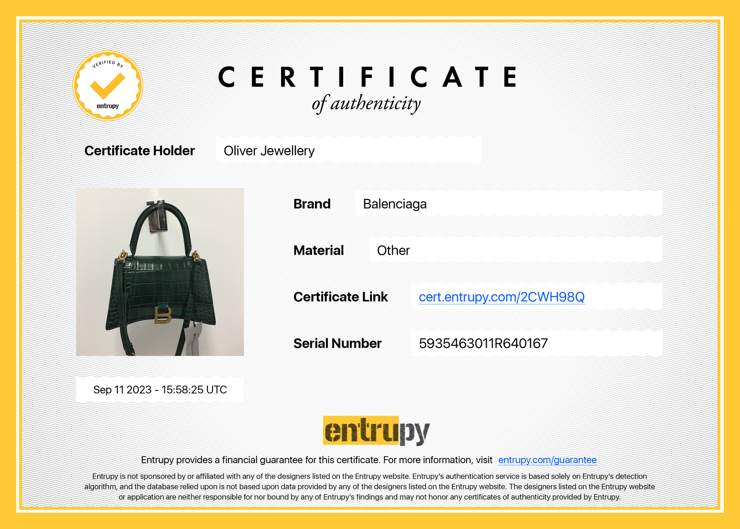 Balenciaga Green Croc-Embossed Calfskin Leather Small Hourglass Top Handle Bag