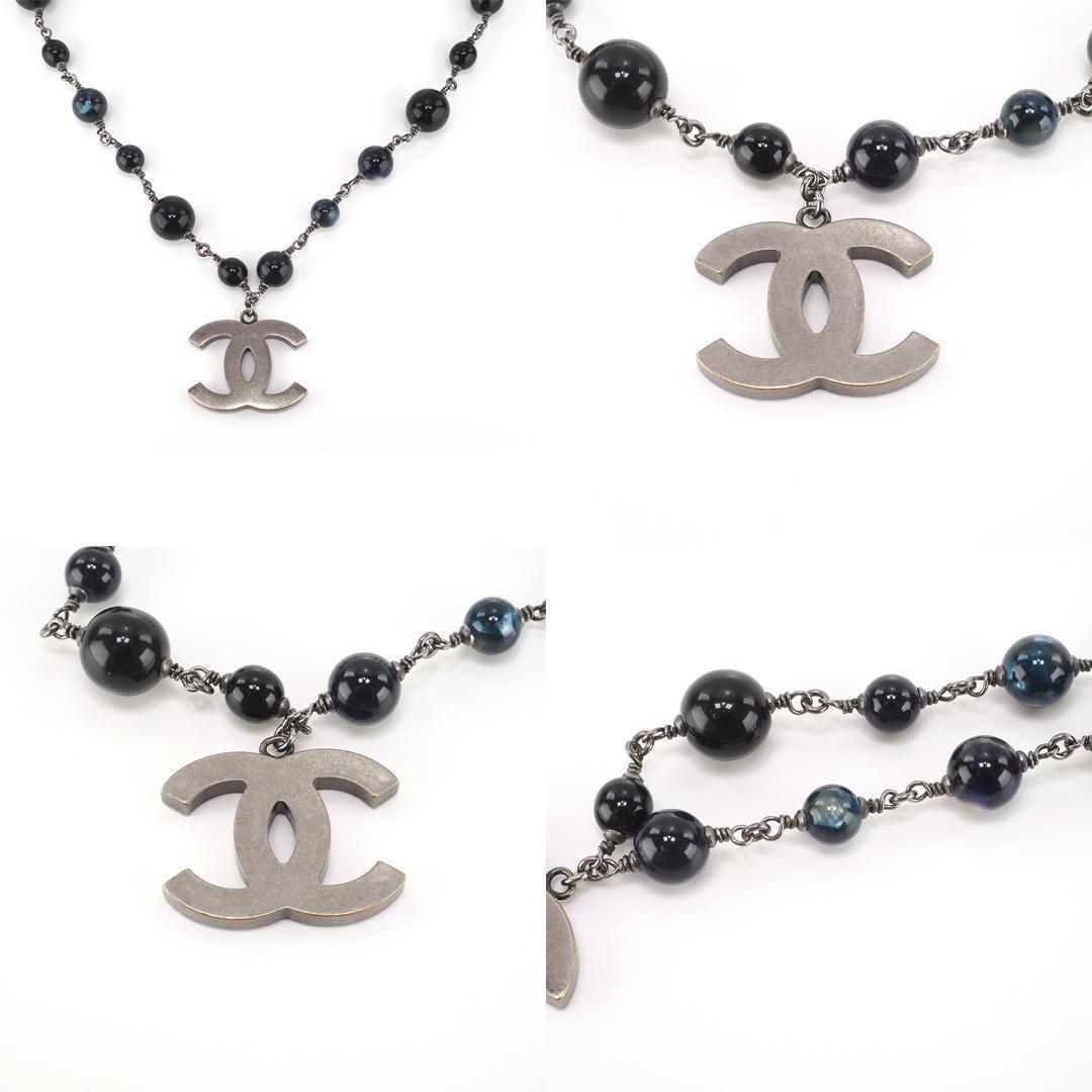 CHANEL CC 10A BLACK PEARL NECKLACE