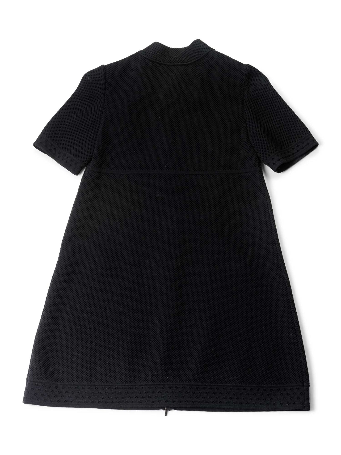 Chanel Cotton Tweed Camellia Mini Dress Black