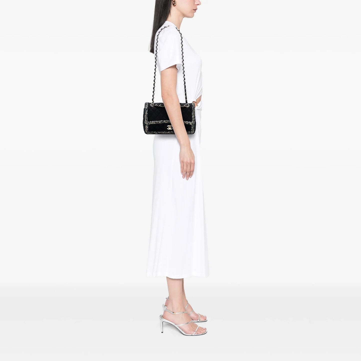 Black Chanel Medium Classic Denim Braided Single Flap Shoulder Bag