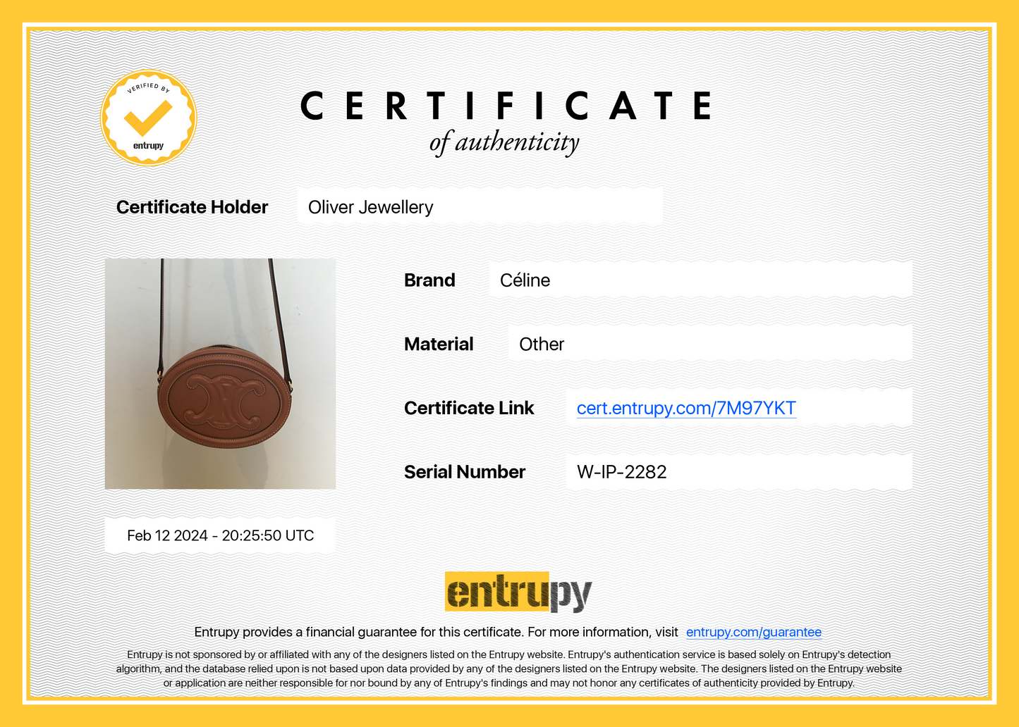 Celine 2022 Tan Smooth Calfskin Leather Cuir Triomphe Oval Crossbody Bag