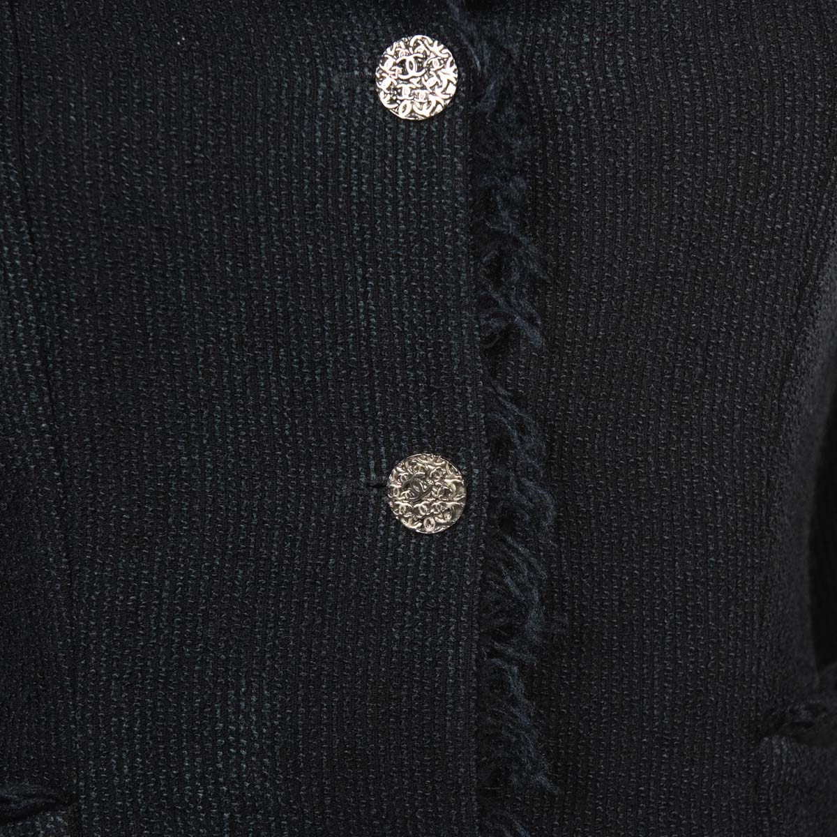 Chanel Black Frayed Jacket Size S | FR 38