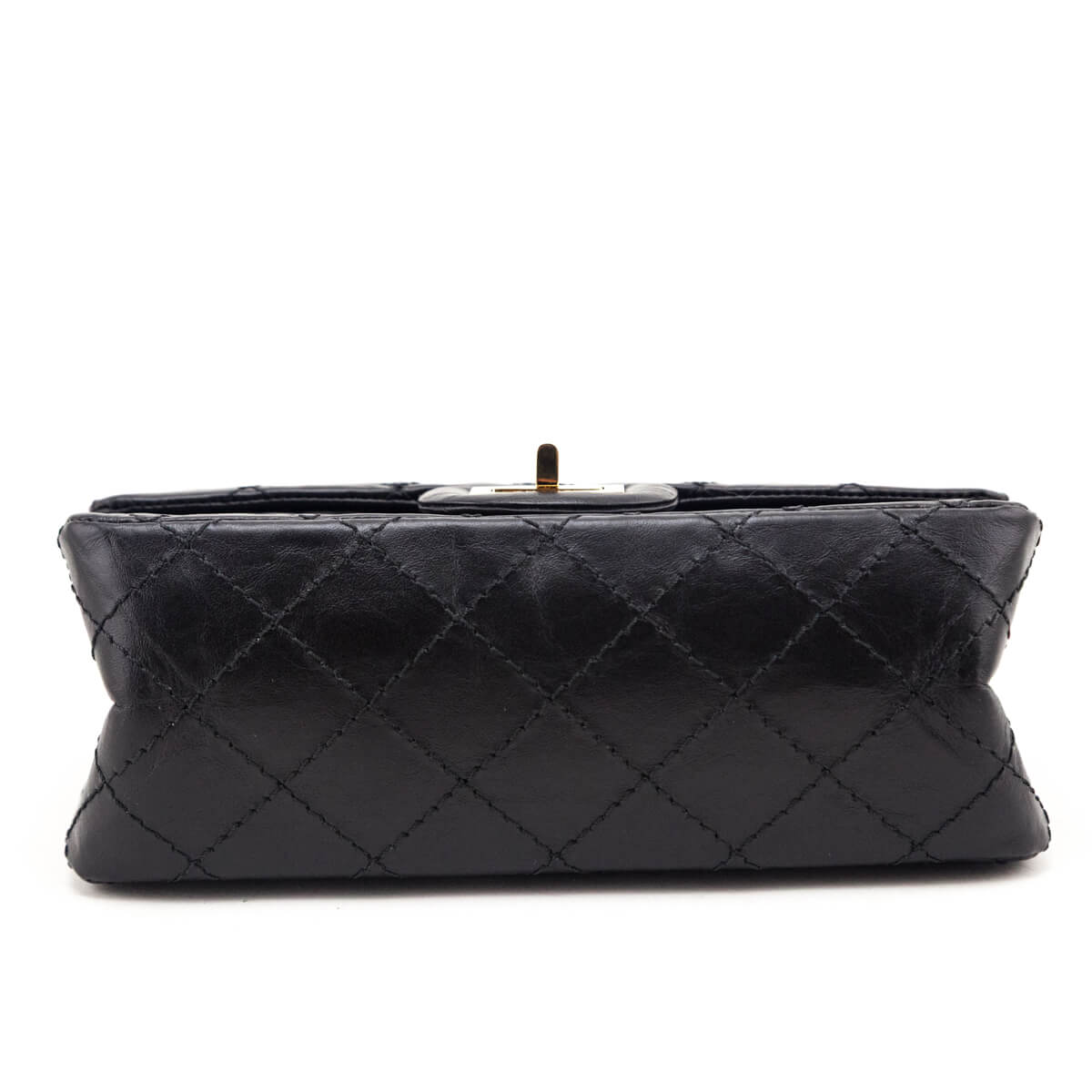 Chanel Black Aged Calfskin Quilted 2.55 Reissue Mini Flap Bag