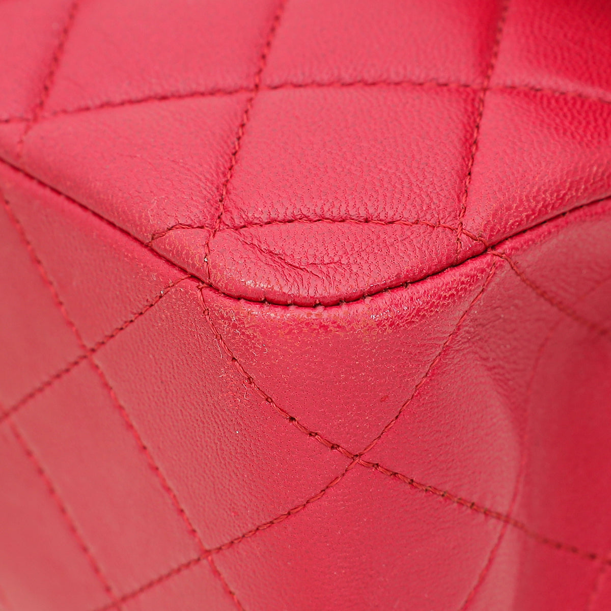 Chanel Raspberry CC Classic Double Flap Medium Bag