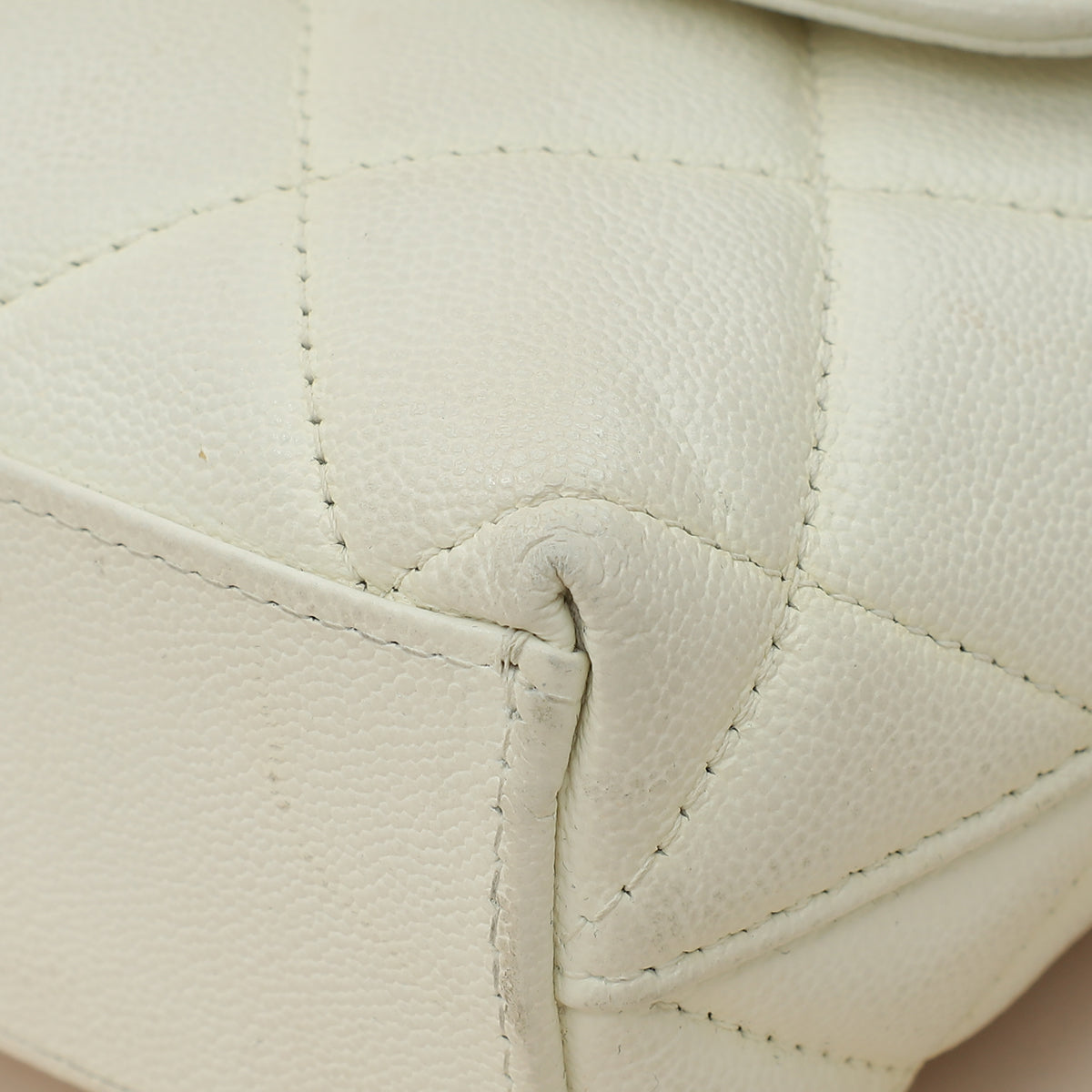 Chanel White CC Quilted Flap Shoulder Bag