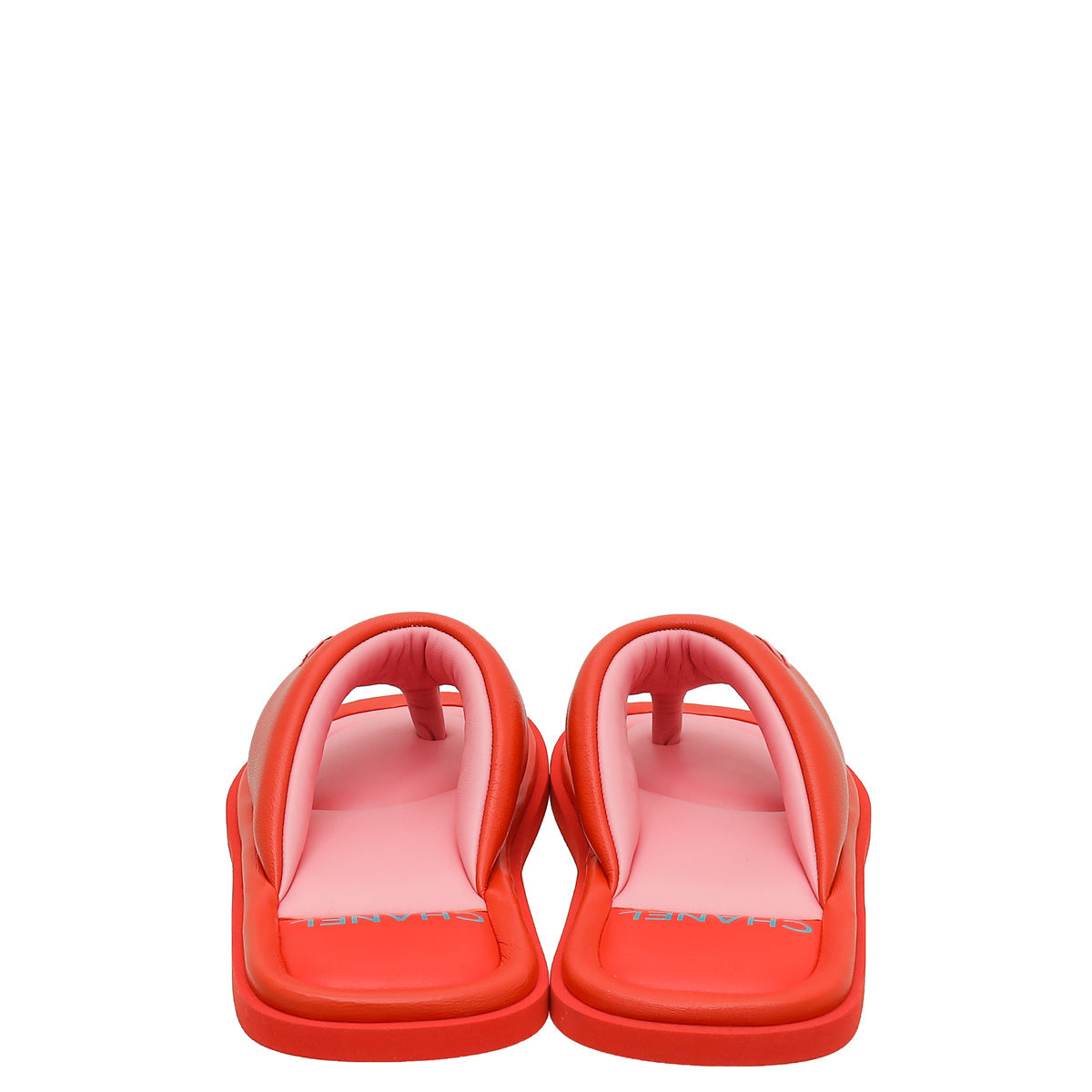 Chanel Red CC Padded Pool Thong Sandals 39