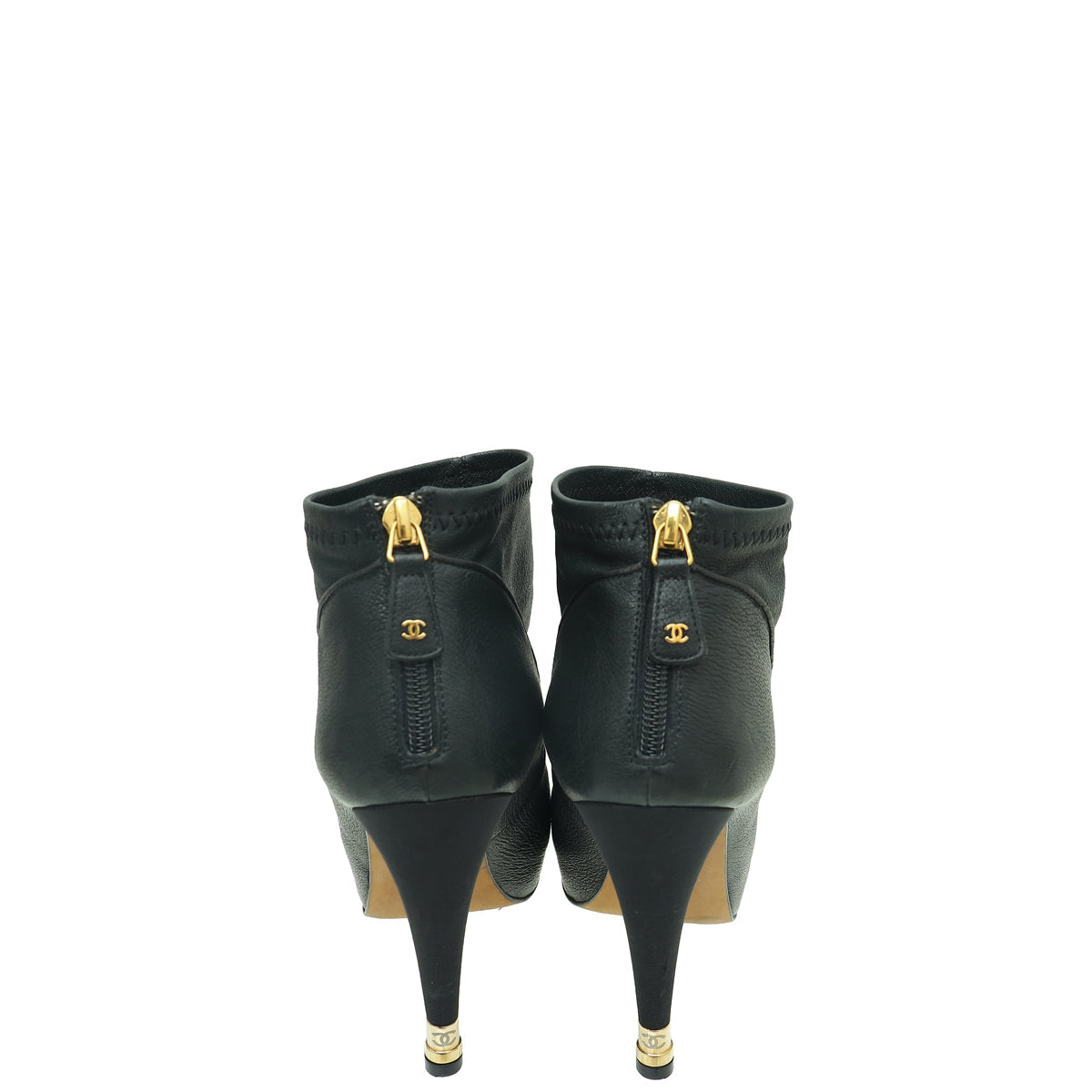 Chanel Black CC Cap Toe Ankle Boot 39.5