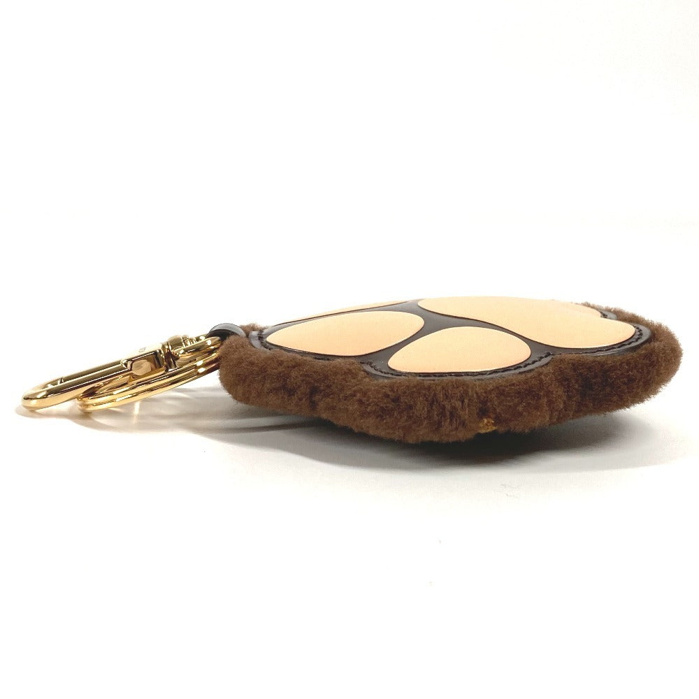 LOUIS VUITTON key ring M02292 Fur, Leather Brown LV Pau keychain