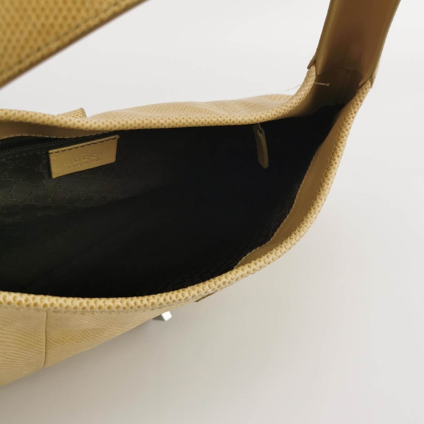 Gucci Jackie Yellow Gold Exotic Lizard-skin Leather Shoulder Bag