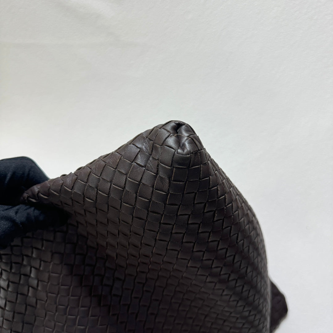 Bottega Veneta Maxi Convertible Tote Bag Dark Chocolate Brown Leather Two-way Carry 50cm
