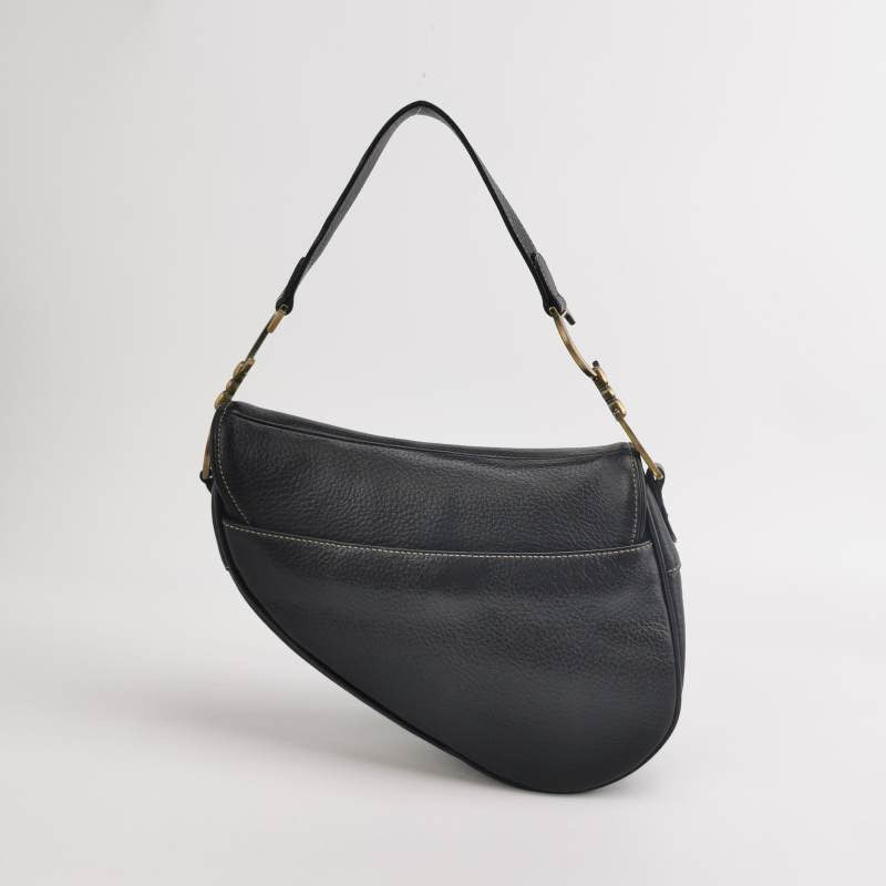 Dior Saddle Leather Black with Antiqued Gold Hardware