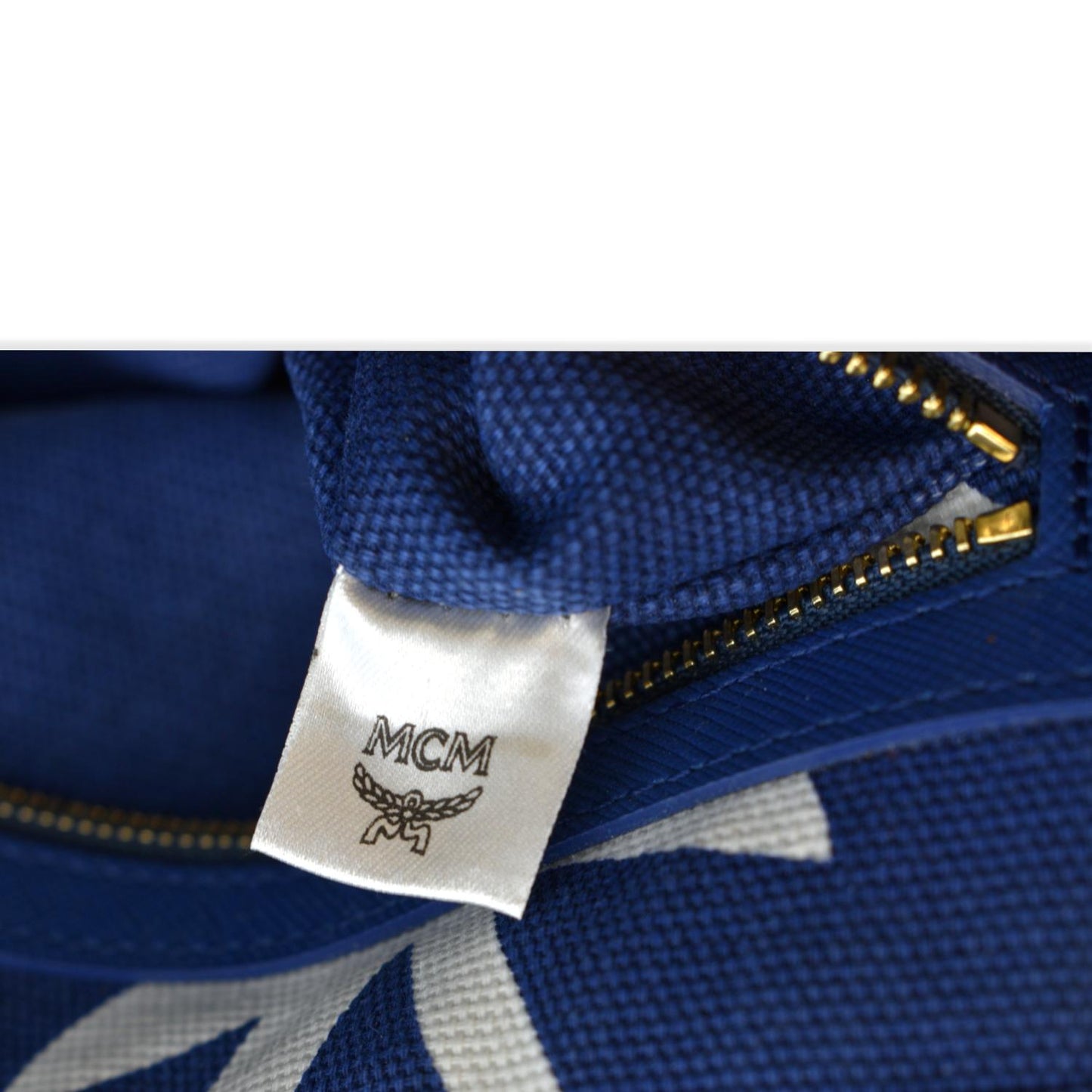 MCM Medium Palm Tree Visetos Coated Canvas Backpack Blue