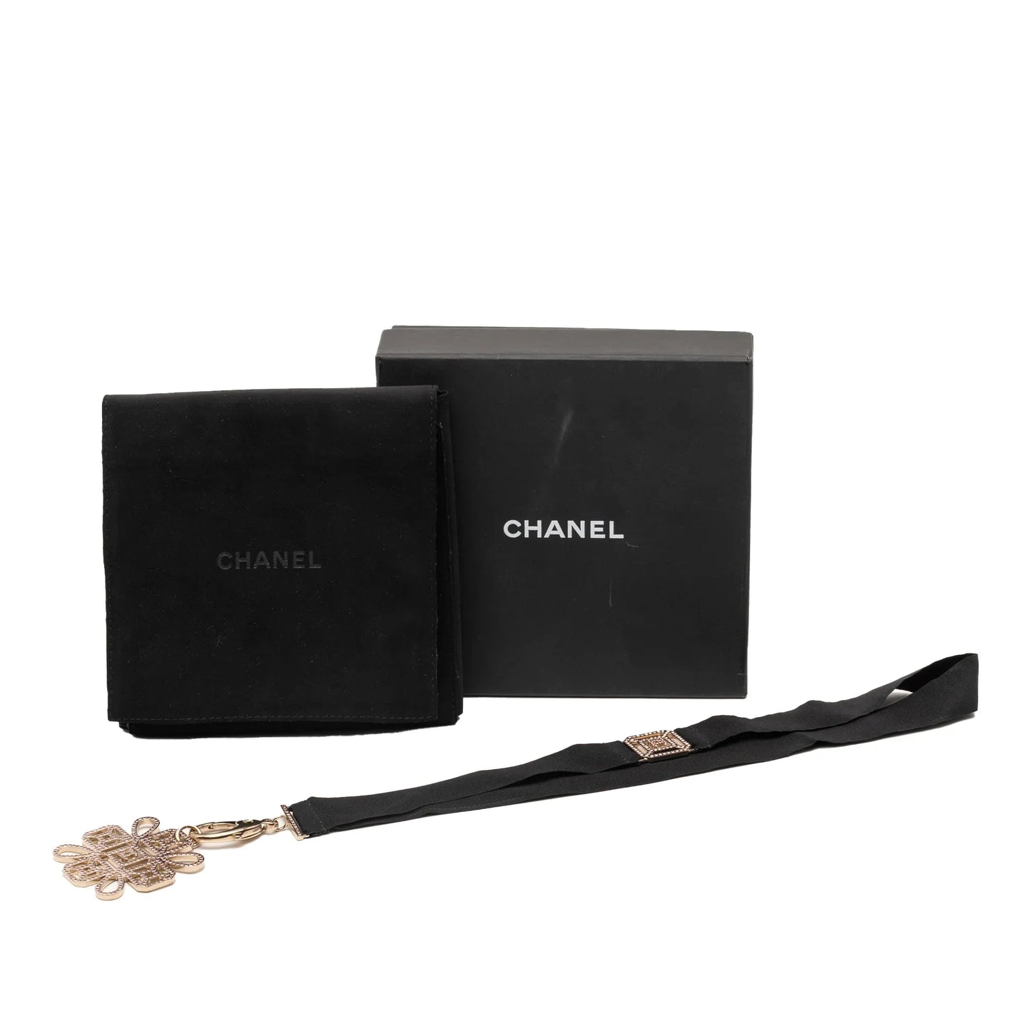 Gold Chanel Gold Plated Rhinestones Embellished Snowflake Pendant Necklace